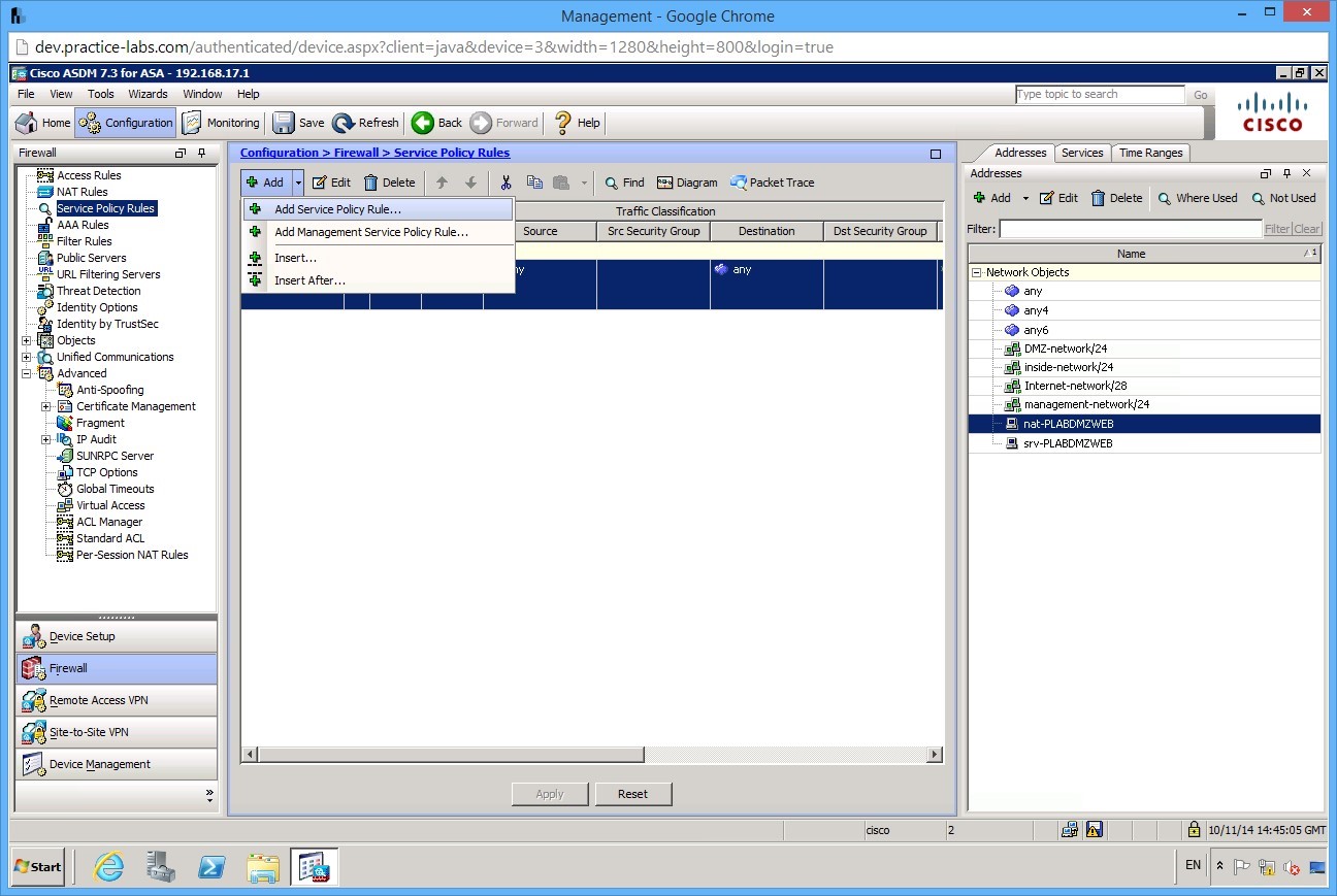 Practice Labs screenshot.